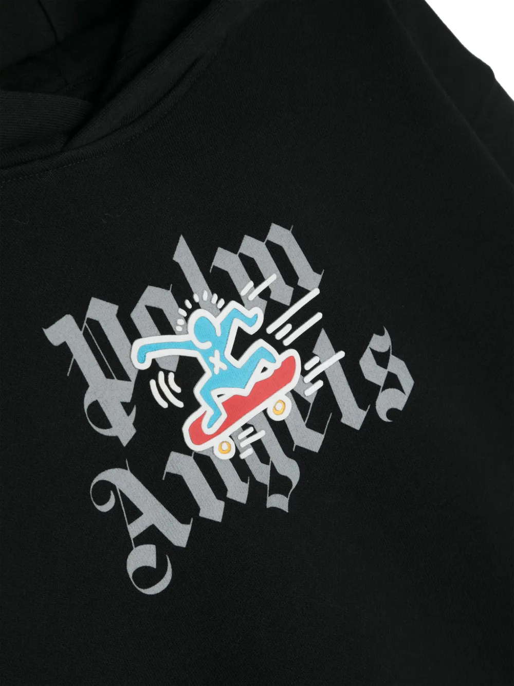 Худи с логотипом из коллаборации с Keith Haring Palm Angels Kids, черный — фото 3
