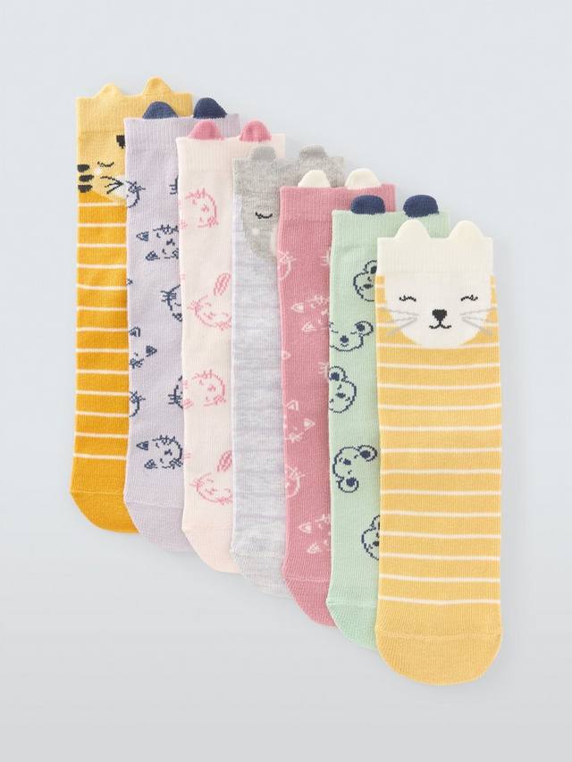 

Детские носочки с мордочками животных John Lewis, Pack of 7, Multi