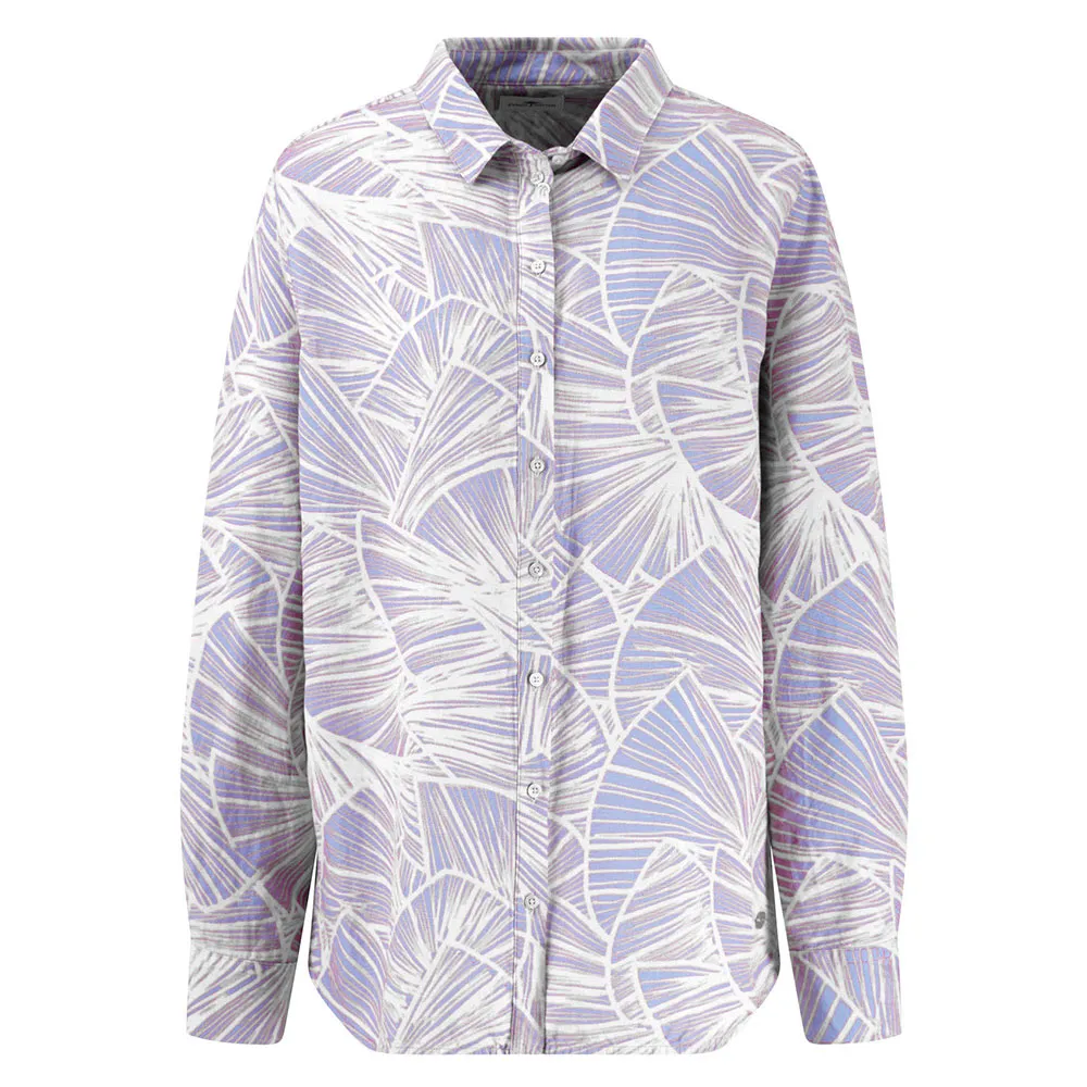 

Блузка с длинными рукавами из смеси льна и ракушек Fynch Hatton Shell, фиолетовый