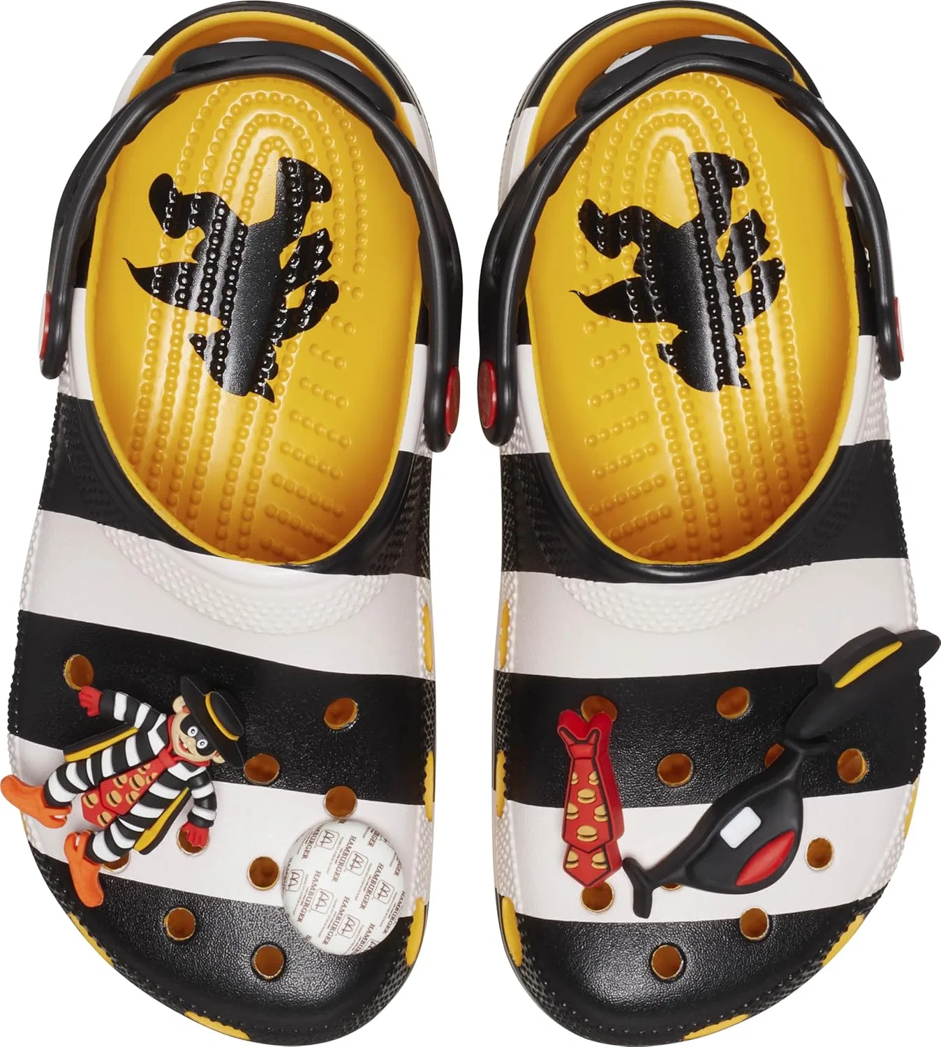 Кроксы Unisex McDonald's X Classic Clog Wooden Shoes Crocs, Black White — фото 4