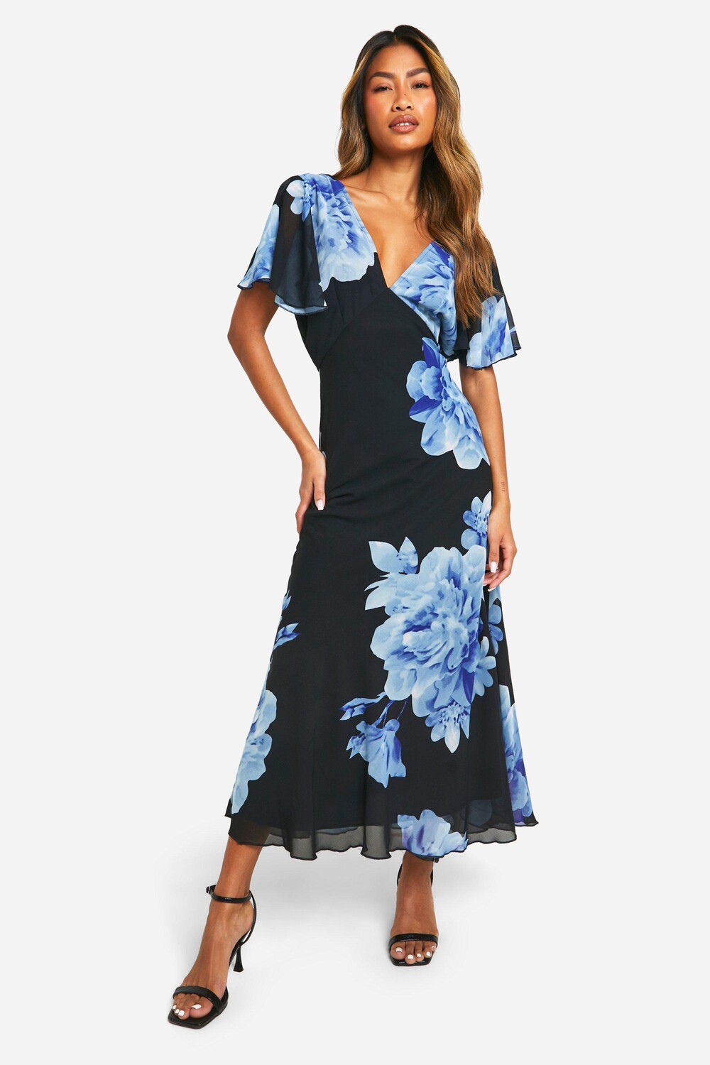 

Платье Мидакси с принтом boohoo, черный