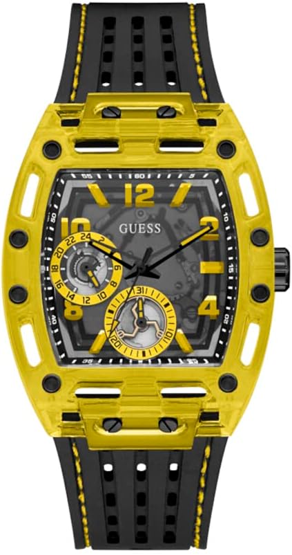 

GUESS Мужские часы Trend Tonneau 43mm, Black/Yellow/Black