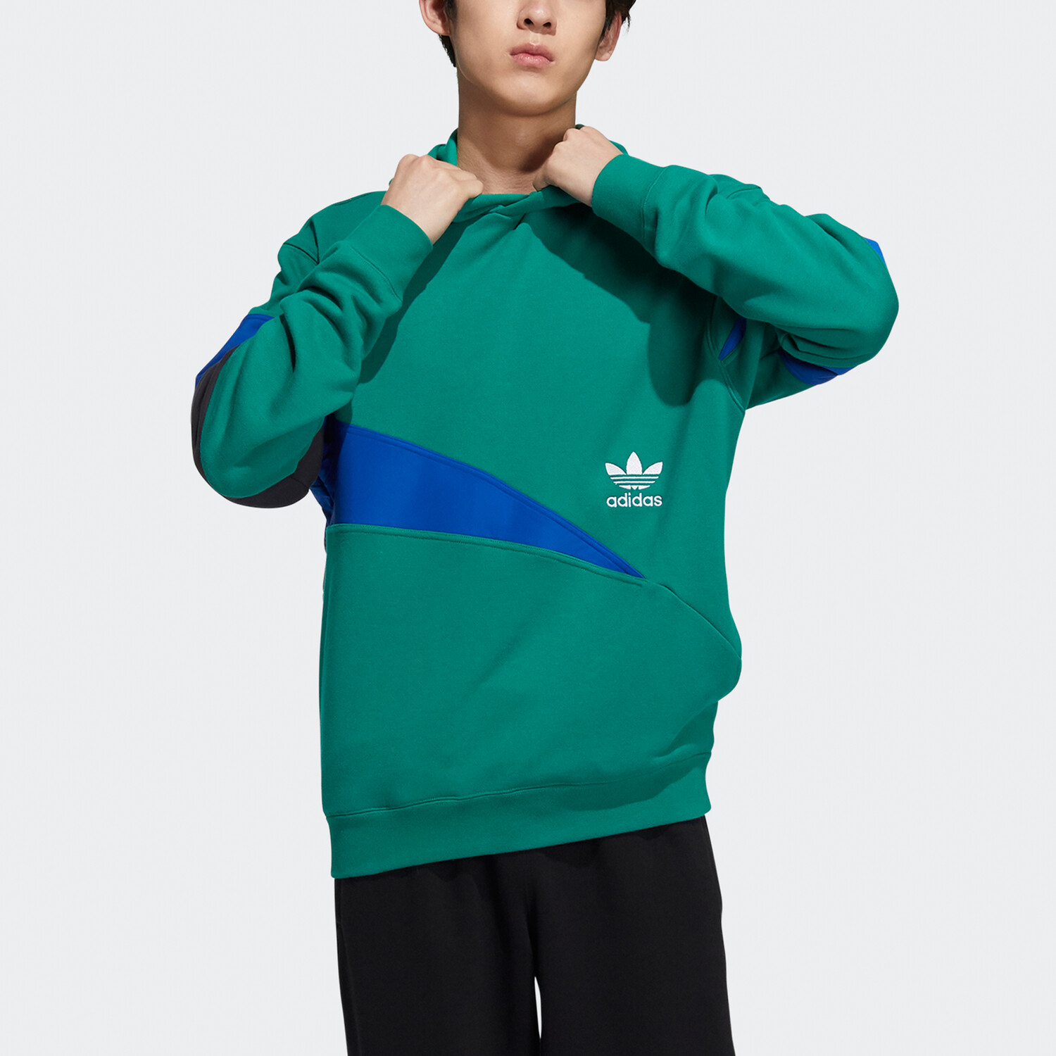 Толстовка мужская зеленая Adidas Originals, зеленый — фото 3