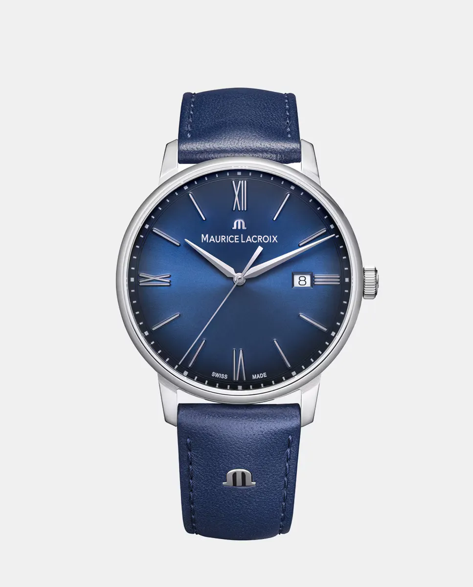 

Eliros EL1118-SS001-410-4 Синие кожаные мужские часы Maurice Lacroix, синий