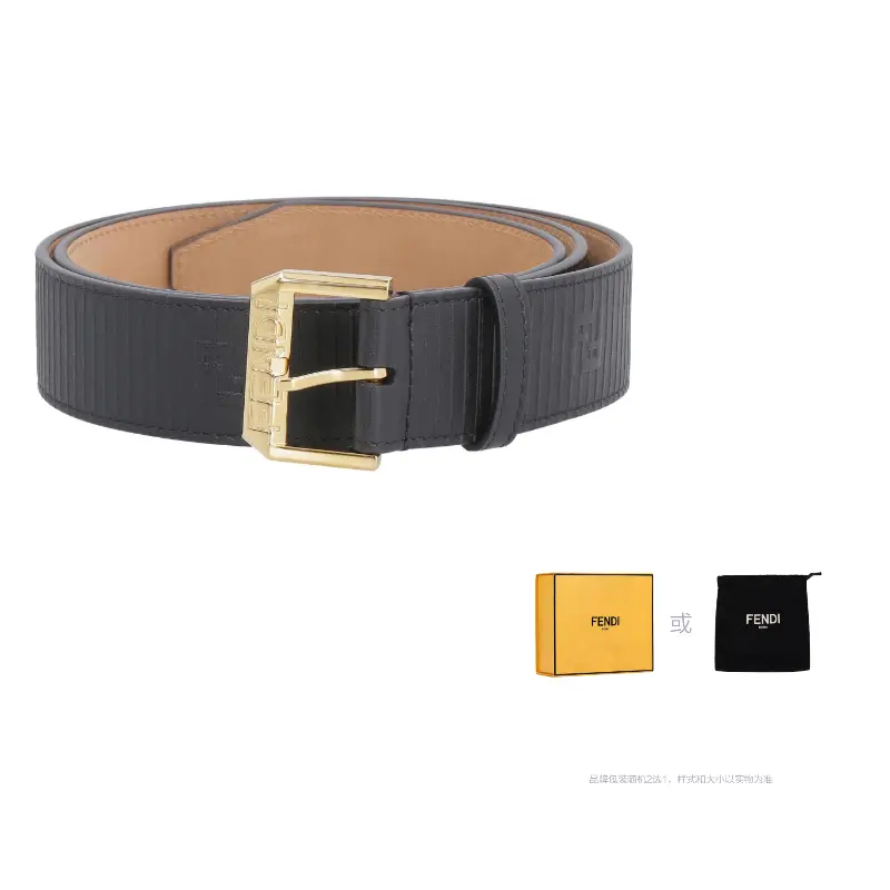 

FENDI Кожаный ремень унисекс, Black