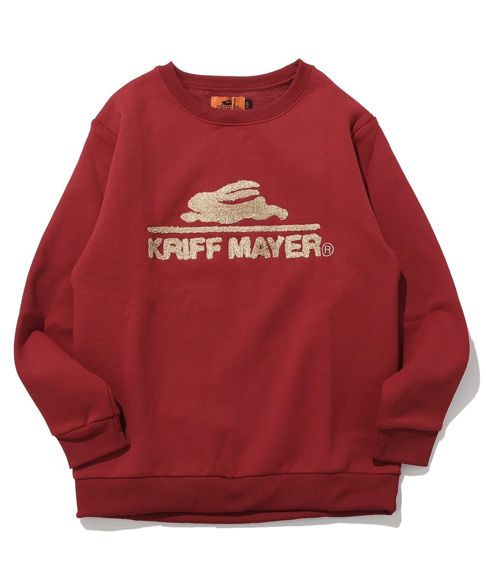 (K) Вышитый флисовый свитер Sagara с круглым вырезом (логотип) KRIFF MAYER, RED
