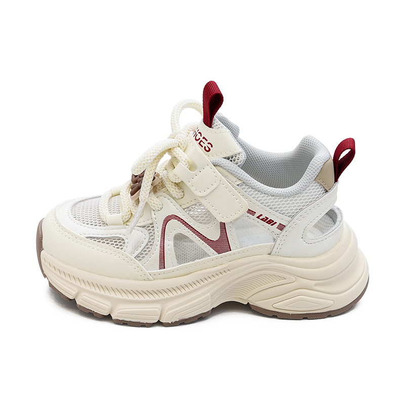 

Сандалии детские, противоскользящие, дышащие, легкие, с амортизацией, низкие Budding, бежевый/бордовый