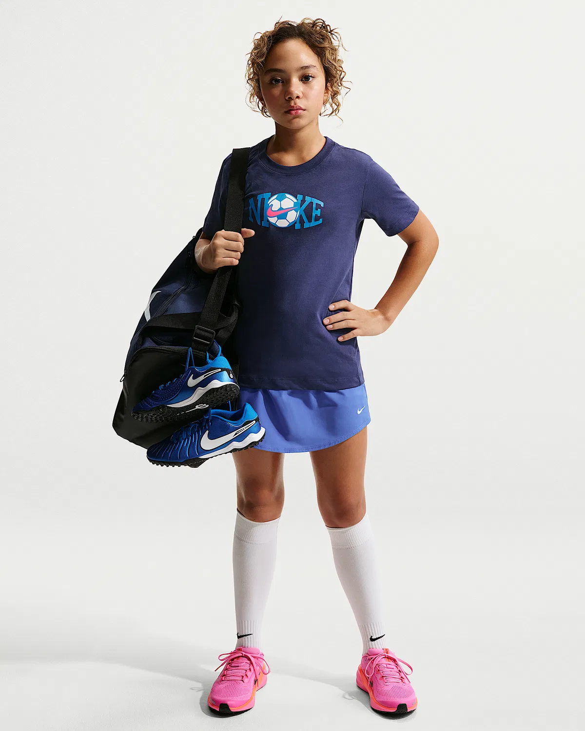 Детская футболка Nike Big Kids', Midnight Navy — фото 4
