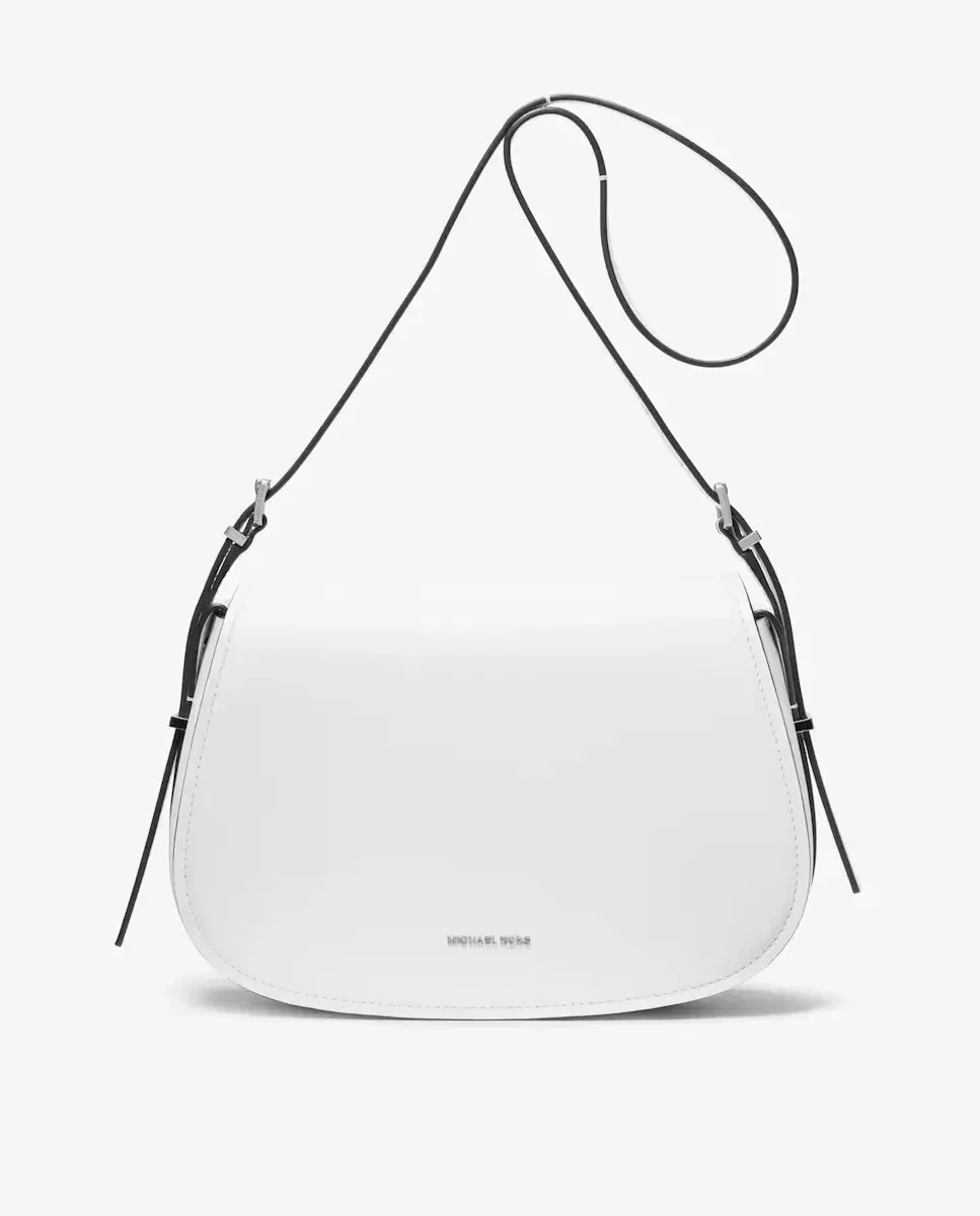 

Женская кожаная сумка через плечо Lydia с серебристыми деталями Michael Michael Kors, белый