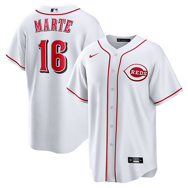 

Мужская белая реплика домашней футболки Cincinnati Reds Noelvi Marte Nike