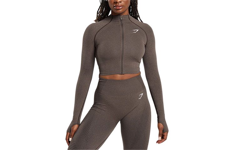 

GYMSHARK Куртка VITAL SEAMLESS 2.0 для женщин, цвет Brown Marlstone