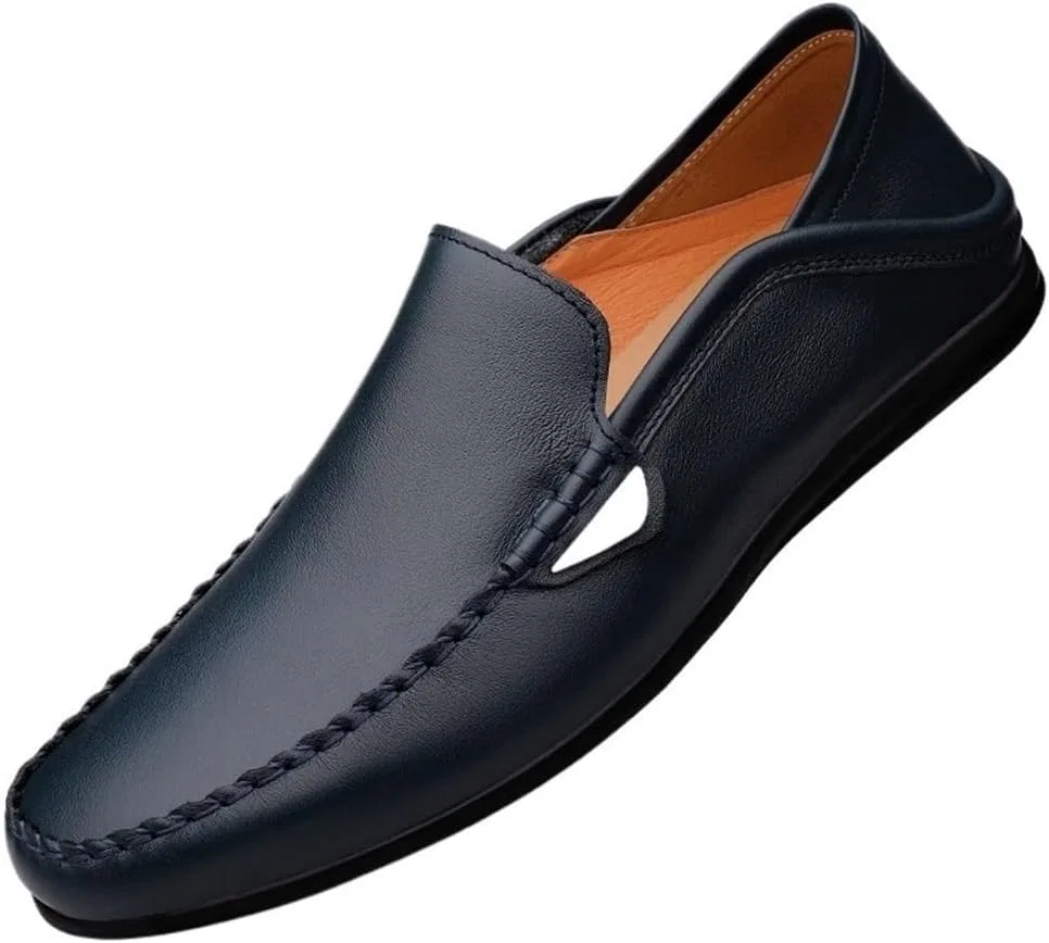Мокасины кожаные мужские Loafers Simple Casual Shoes, синий DHFIRUFSHLO