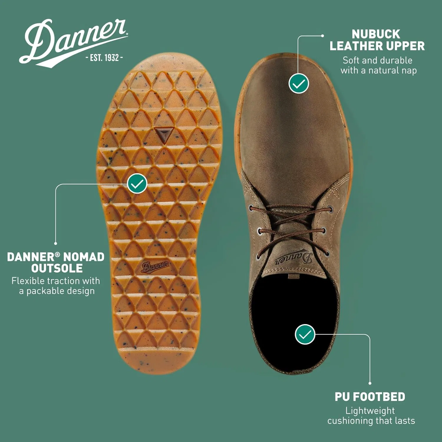 Мужские ботинки Danner Pilgrim Forest Chukka Lifestyle, высота голенища 4,5 дюйма, Timberwolf Nubuck — фото 4