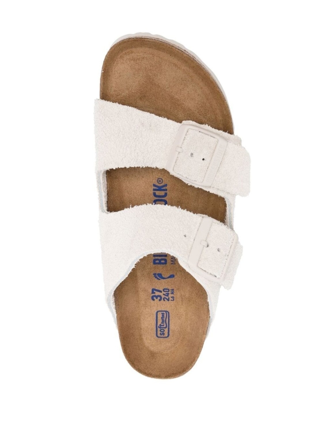 Сандалии Birkenstock Arizona Soft Footbed Suede Leather узкие, белый — фото 4