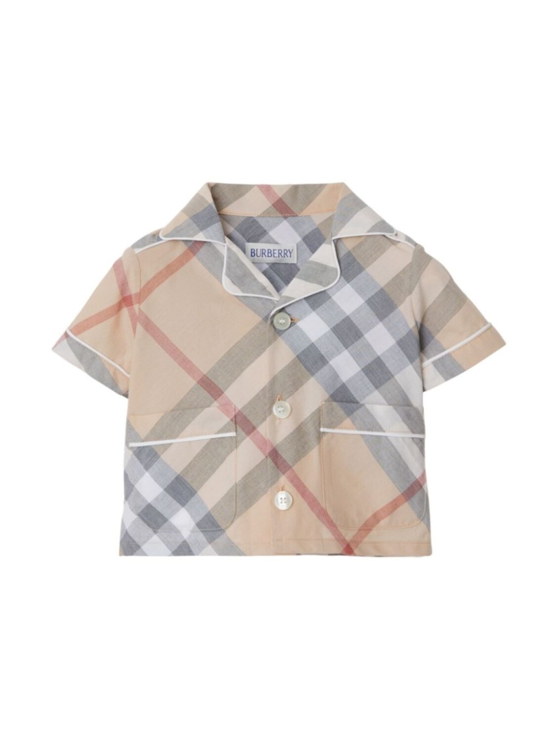 Комплект брюк из хлопка в клетку Burberry Kids, нейтральный цвет — фото 2