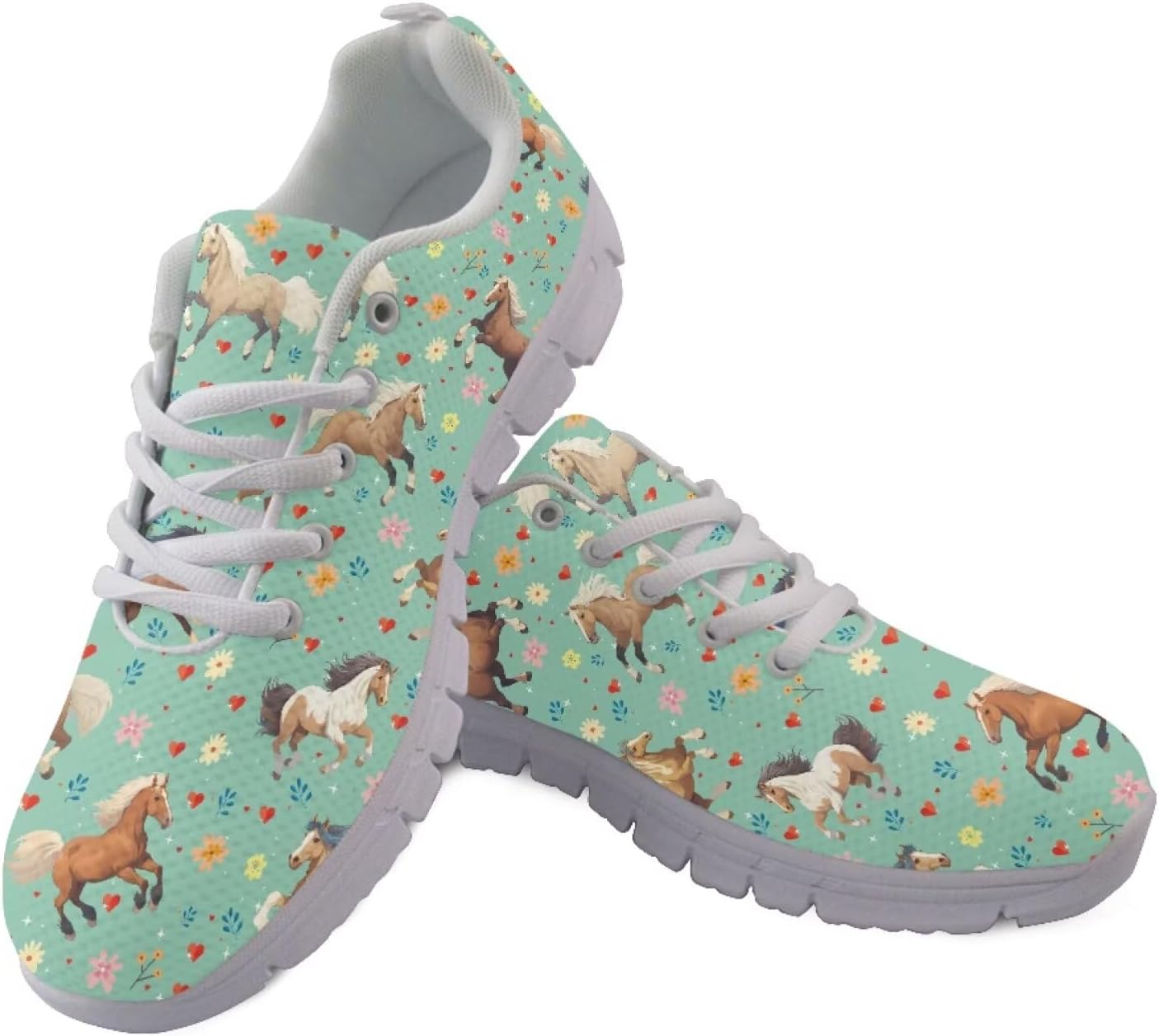 

Кроссовки для бега Jeiento унисекс, взрослые, на шнуровке, спортивная обувь для женщин и мужчин, для ходьбы и джоггинга, с нескользящей подошвой, легкие, с сеткой, для спортзала и атлетики, Horse