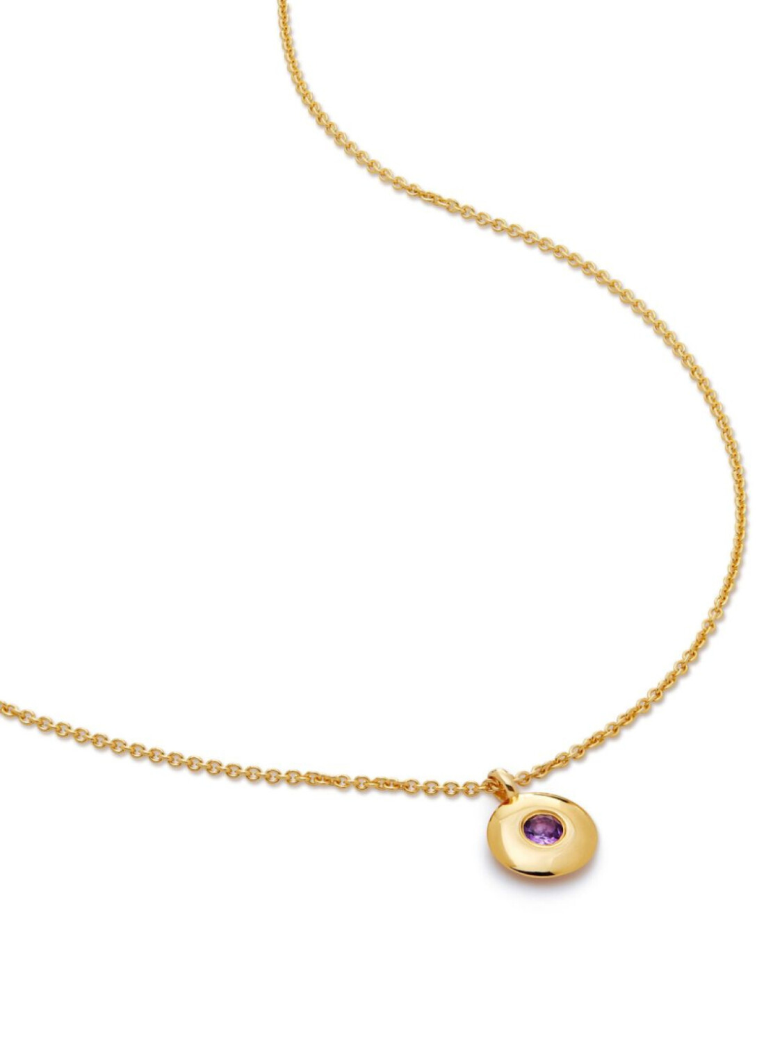 

Monica Vinader колье Birthstone из переработанного золота с аметистом, золотой