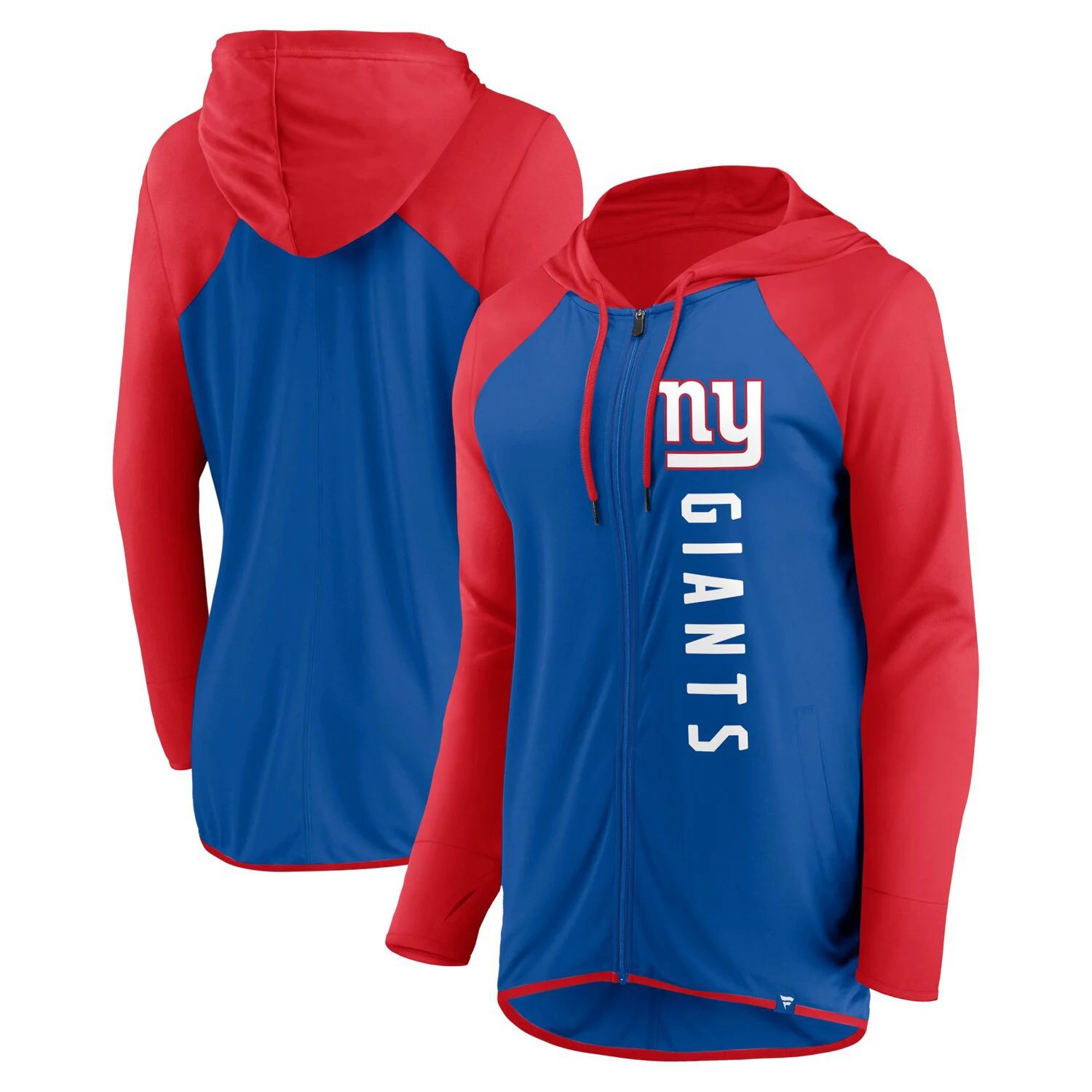 

Женская толстовка с молнией во всю длину с логотипом Fanatics Royal/Red New York Giants Forever Fan Fanatics