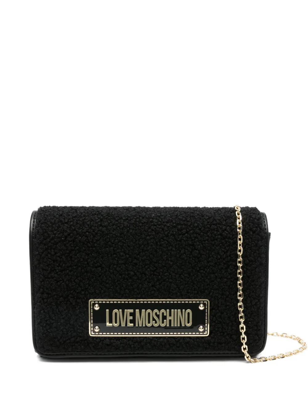 

Сумка на плечо из овчины с логотипом Love Moschino, черный