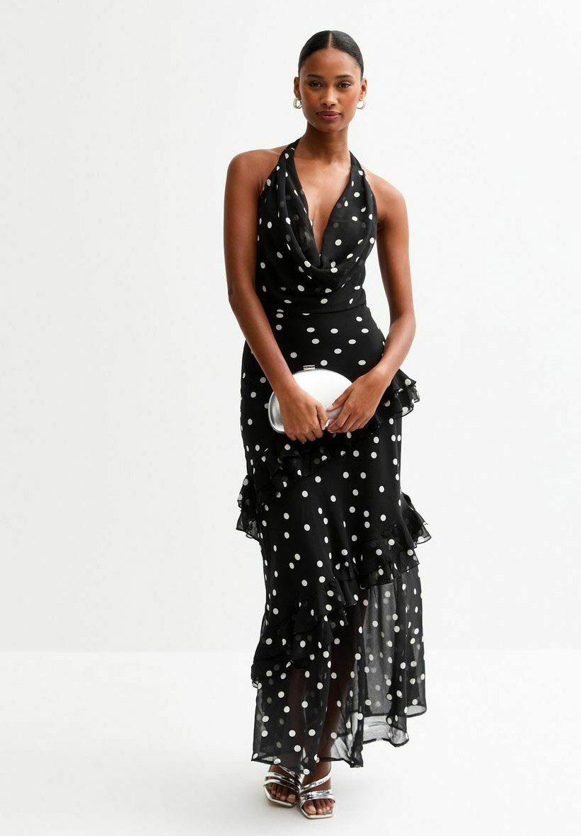 

Платье макси POLKA DOT COWL NECK MAXI New Look, черный