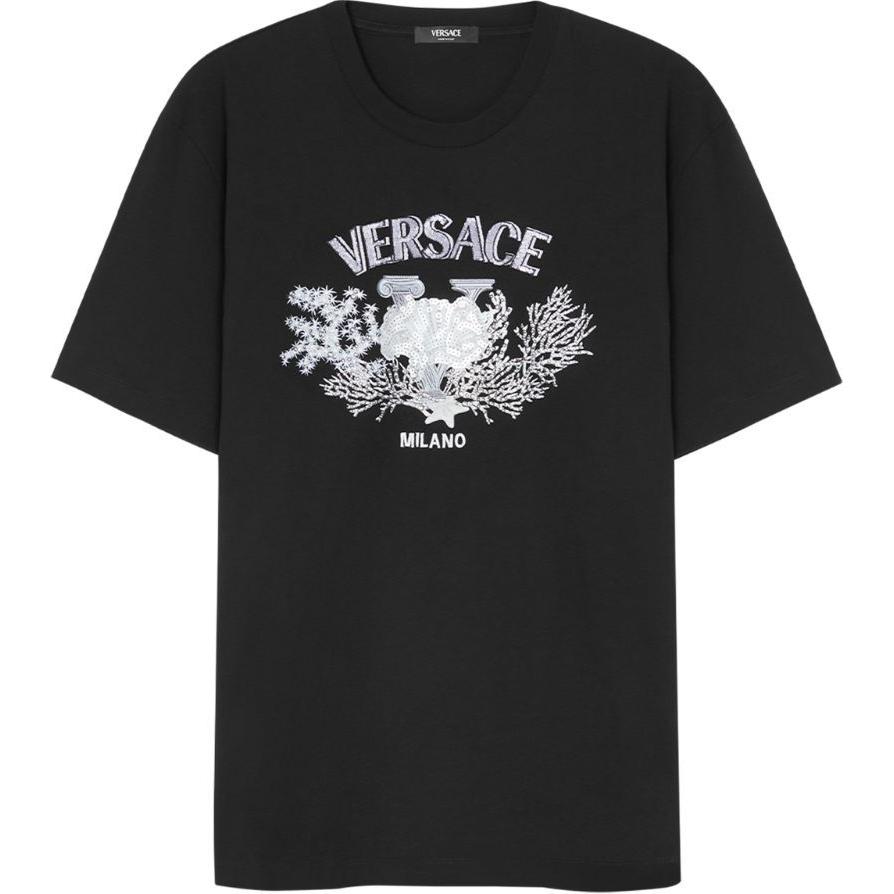 VERSACE Университетская футболка с вышивкой Coral — фото 3