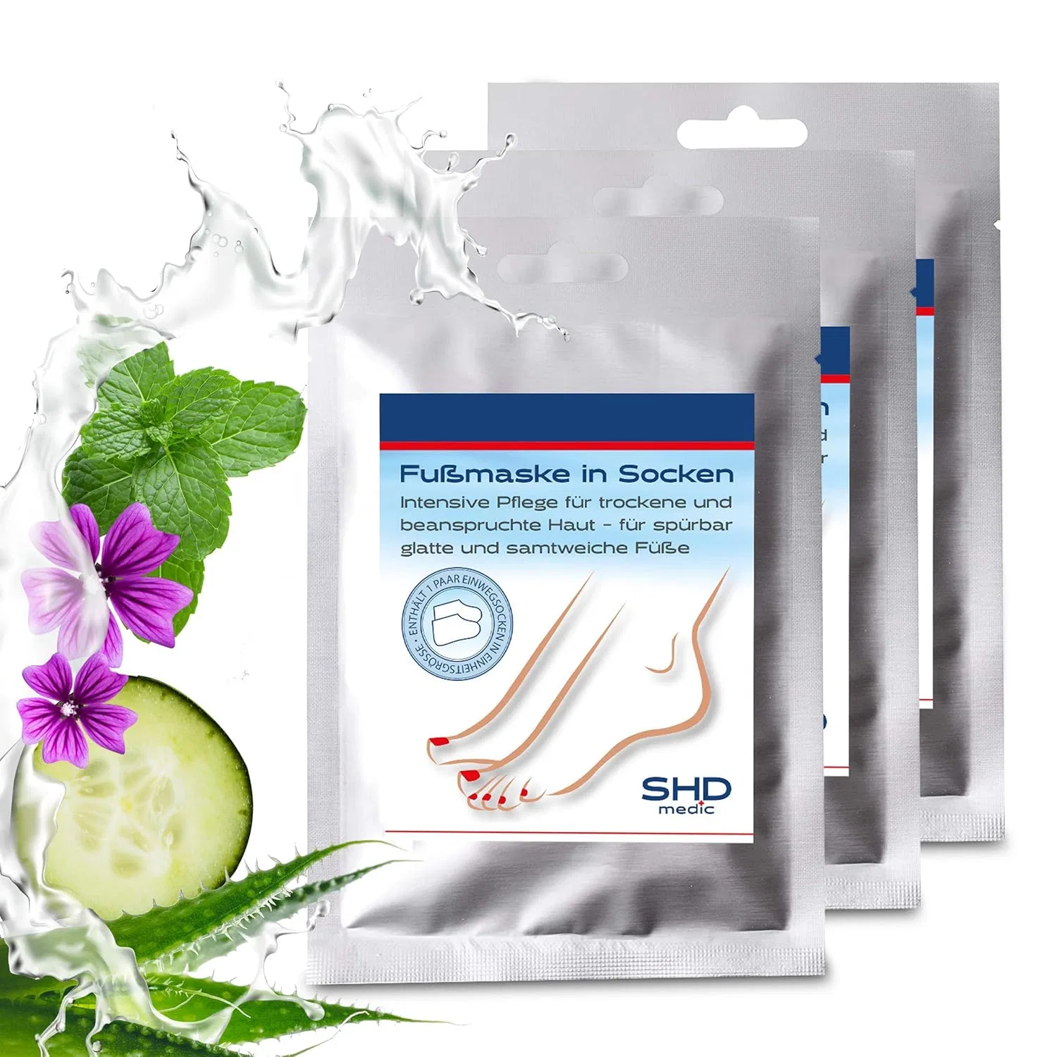 Набор масок для ног для сухой кожи (3 пары) Shd Handels Gmbh