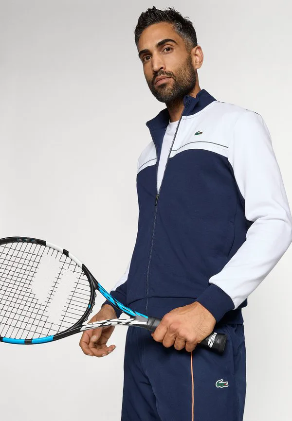 Тренировочная куртка Lacoste Sport Tennis темно-синий/белый — фото 4