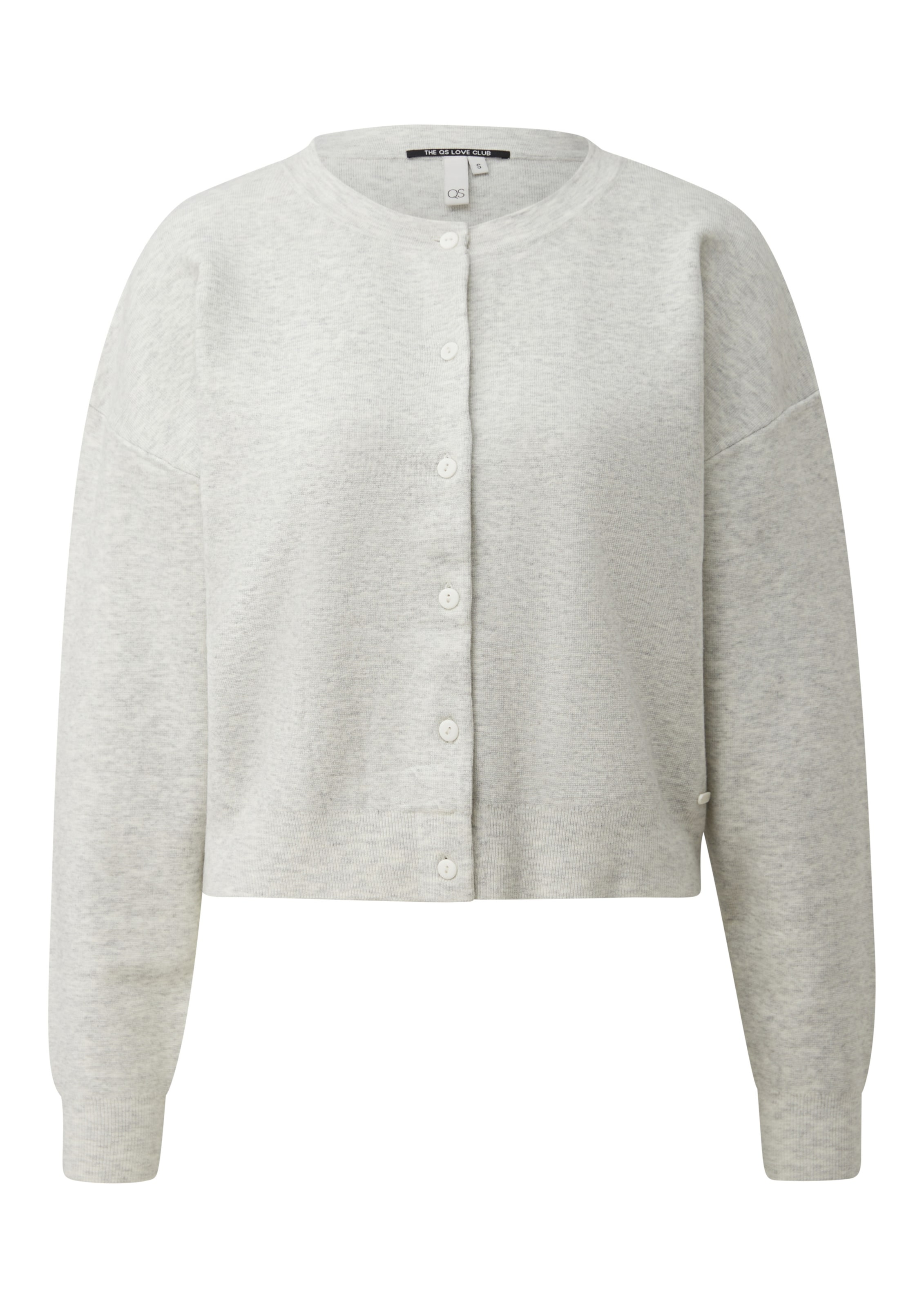 

QS Вязаный кардиган светло-серого цвета