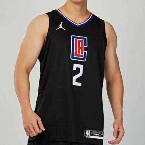 Майка Air Jordan NBA Basketball Sports Jersey SW Fan Edition 20-21 Season Los Angeles Clippers Leonard 2 Black, черный — фото 3