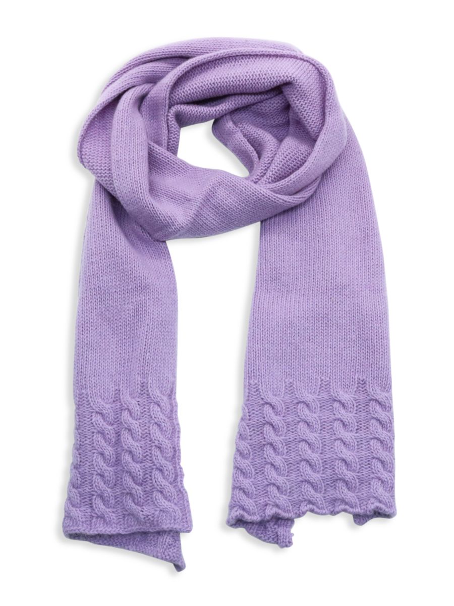 

Шарф из шерсти и кашемира с косами Portolano, цвет Violet