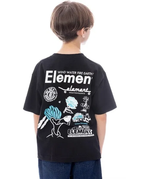 Детская футболка ELEMENT AGE OF SS с принтом, чёрный
