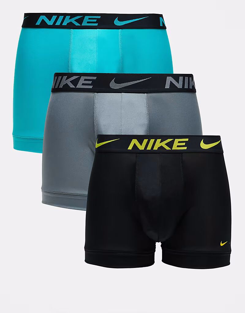 

Комплект из 3 трусов-боксеров Nike Dri-Fit Essential Microfibre синего/черного/серого цветов