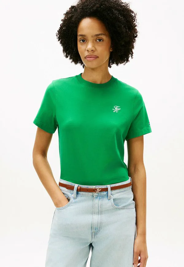

Футболка с вышитым логотипом, круглый вырез, базовая футболка Tommy Hilfiger, Courtside Green, Зеленый, Футболка с вышитым логотипом, круглый вырез, базовая футболка Tommy Hilfiger, Courtside Green