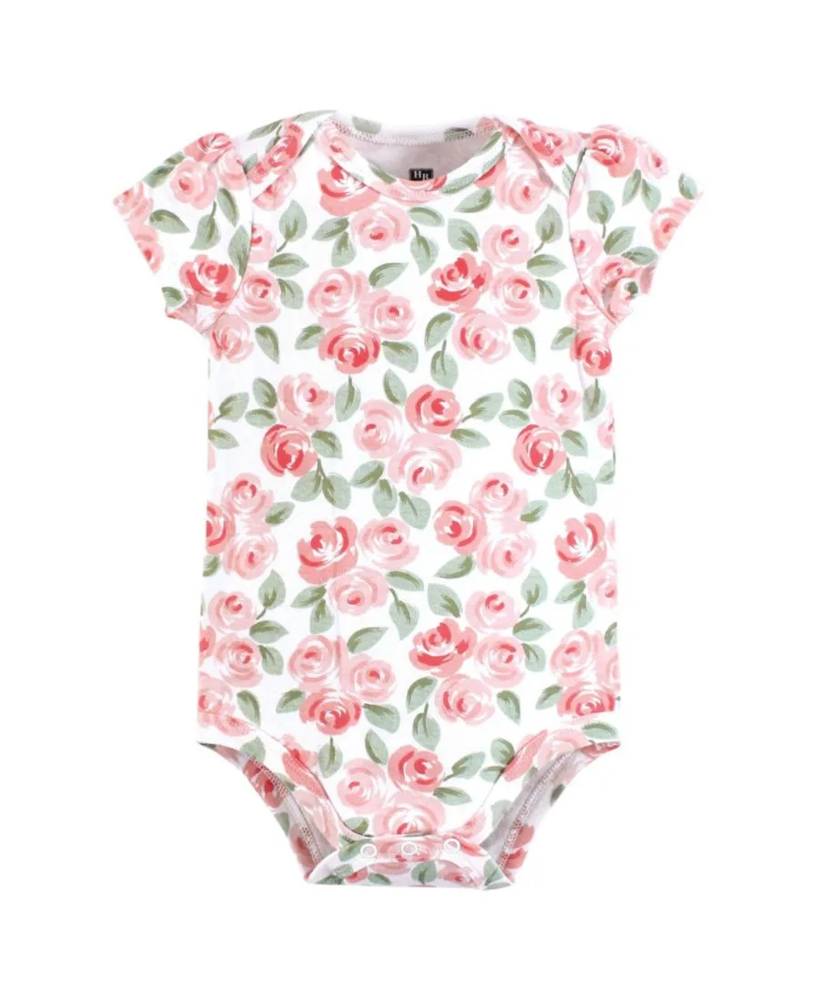Комплект из 3 мягких хлопковых боди на каждый день Hudson Baby, Coral Floral Daddys Girl — фото 2