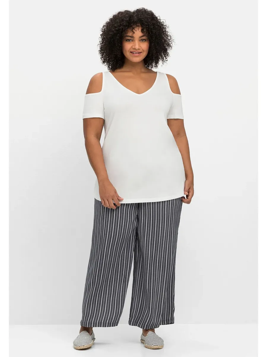 

Брюки без застежки Sheego "больших размеров", с широкими штанинами, синий