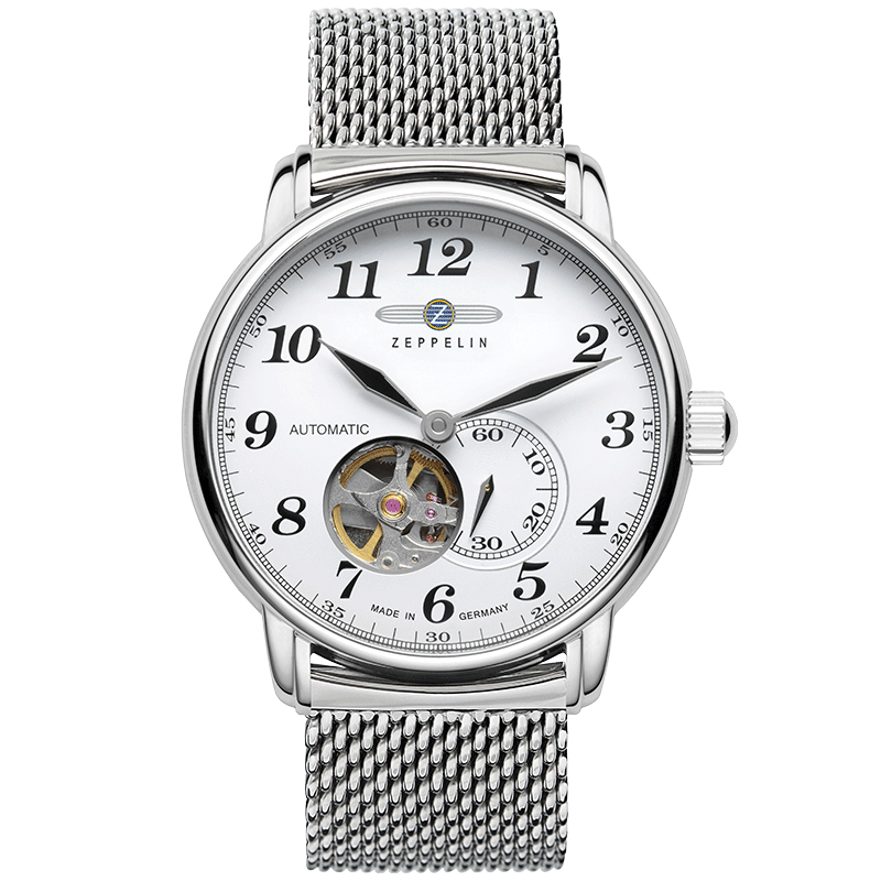 

ZEPPELIN Часы Piaget Collection Automatic Mechanical Movement Men's Watch Watch 40 White Dial Stainless Steel Strap, White