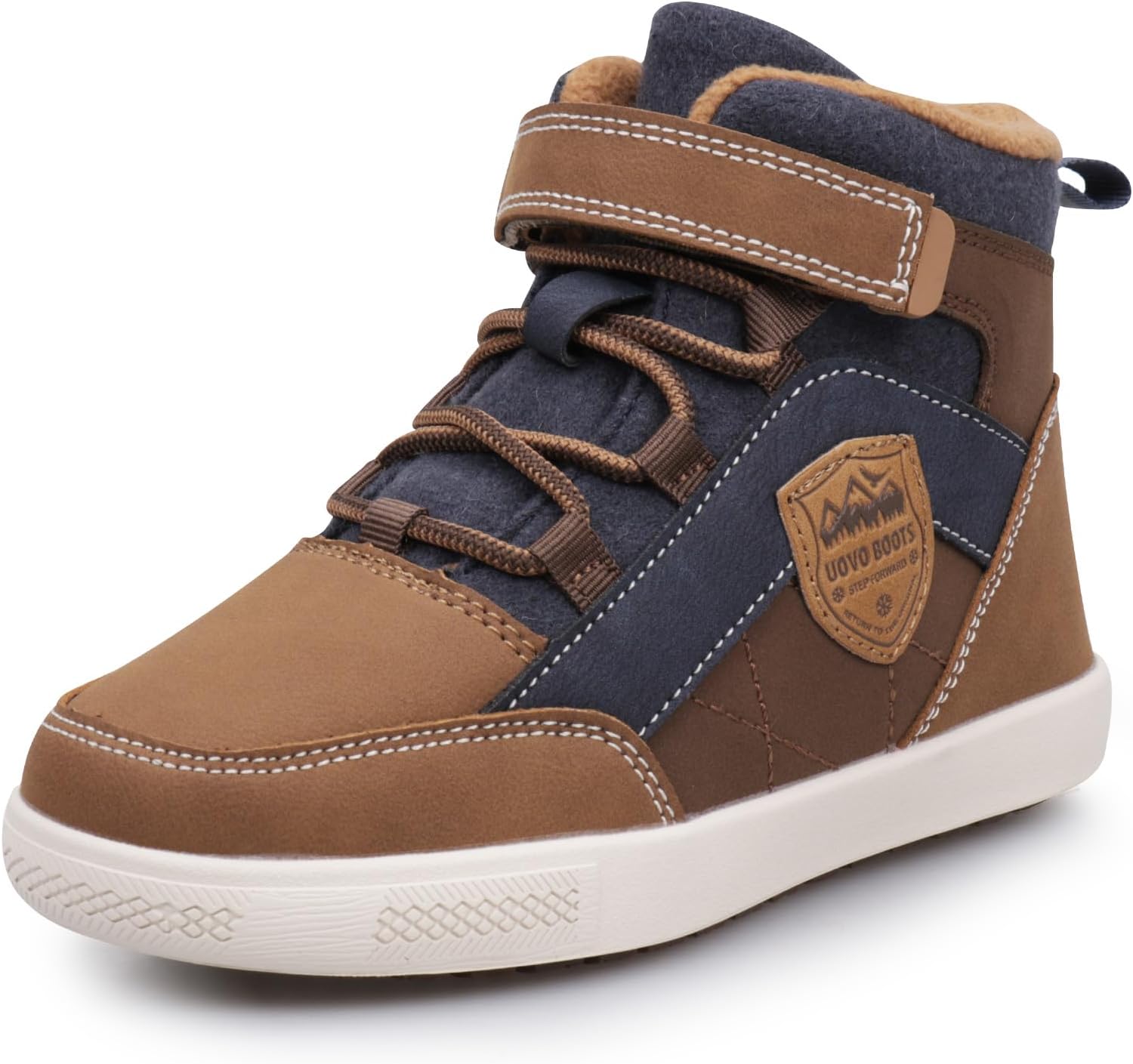 

Детские ботинки UOVO для мальчиков, водонепроницаемые, с нескользящей подошвой, средние по высоте, для скейтборда, спортивные (для малышей/старших детей), коричневый