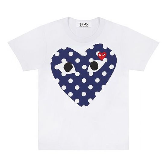 

Футболка blue polka dots pattern short sleeve white Comme Des Garcons Play, белый