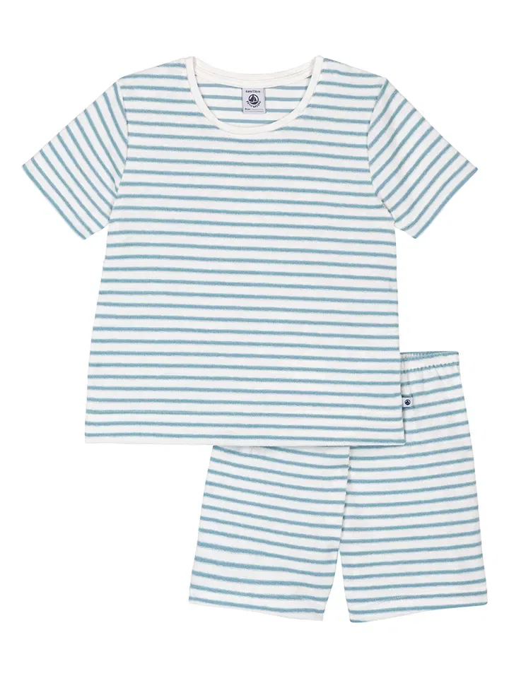 Пижама в полоску PETIT BATEAU, голубой/белый
