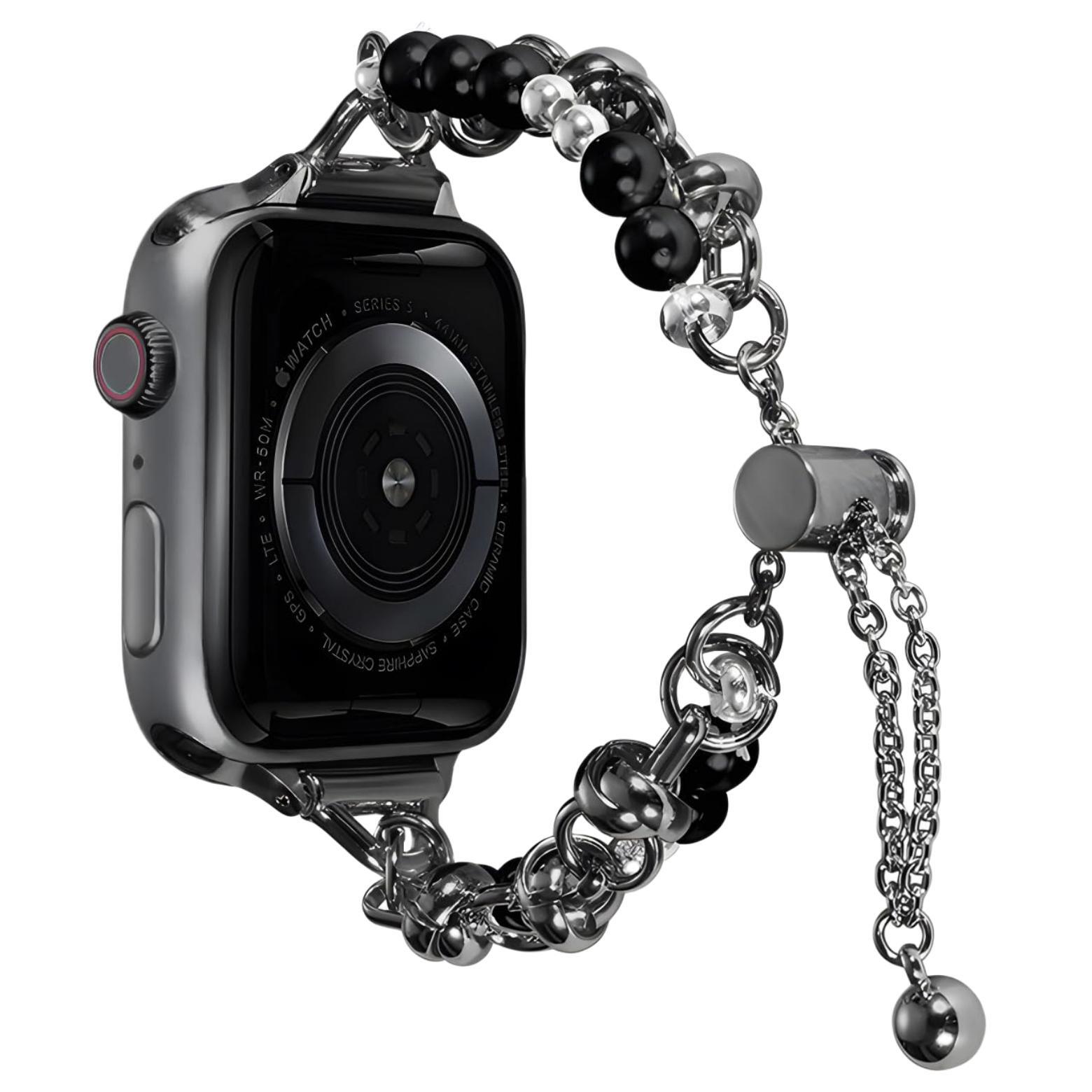 

Zhongwo Часы Strap Apple Compatibility Metal 230mm, Black-edged black pearl
