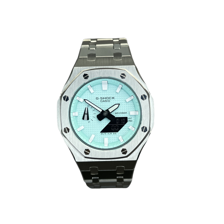 

CASIO Ремешок из нержавеющей стали с кварцевым механизмом Retrofit Series, унисекс, синий циферблат