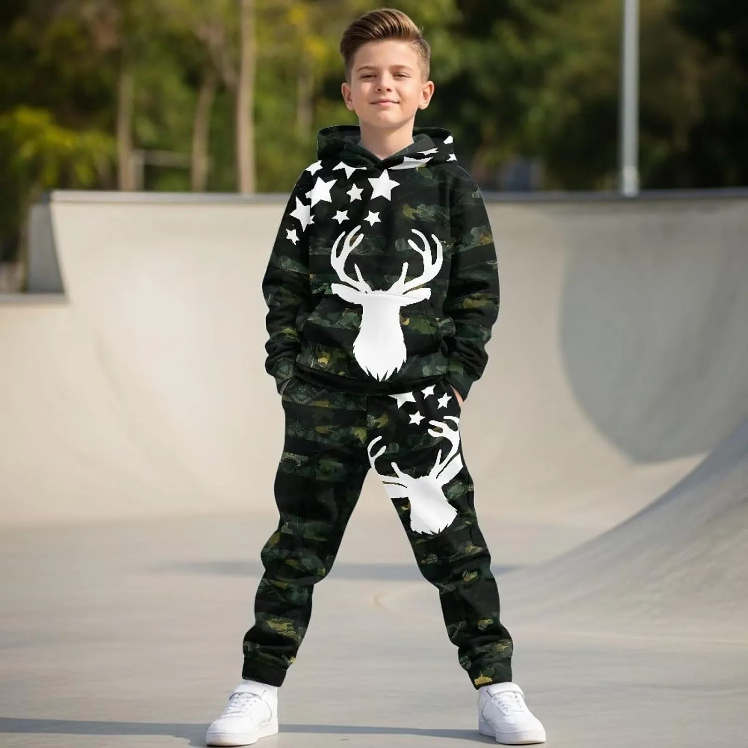 Детский спортивный костюм с камуфляжным принтом DISNIMO, Camo Deer Star — фото 3