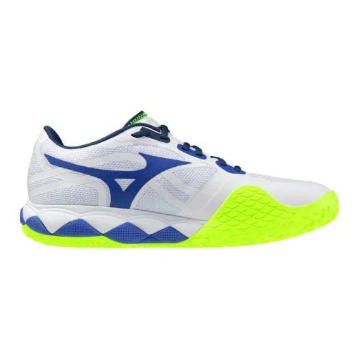 Унисекс кроссовки для тенниса «Wave Enforce Tour 2 OC» от Mizuno, White X Blue X Yellow — фото 3
