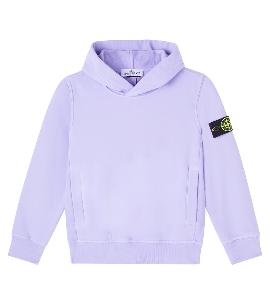 

Хлопковый худи из джерси Stone Island Junior, Lilac