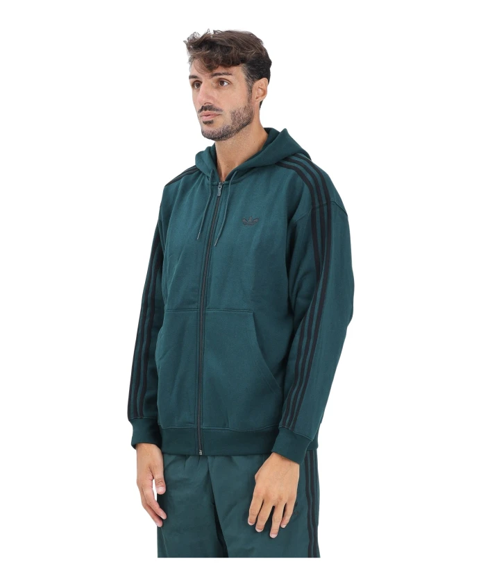 

Зеленая толстовка на молнии, свитер оверсайз Adidas Originals, зеленый