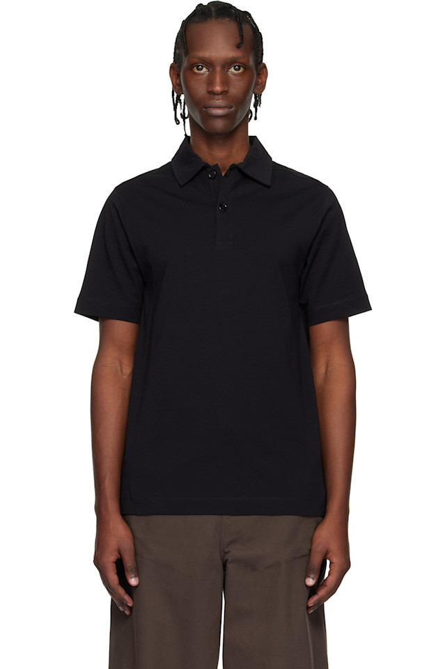 

Поло из хлопкового трикотажа Dries Van Noten, черный