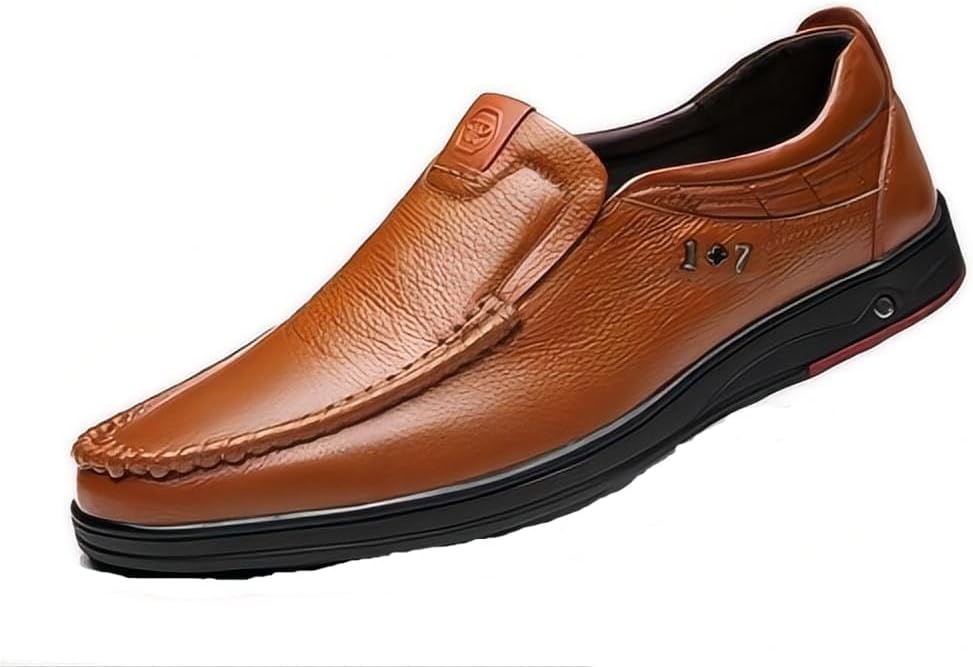 

Мужские повседневные лоферы Asifn, деловые кожаные формальные туфли без шнурков, легкие, дышащие, удобные для ношения на улице, желтый