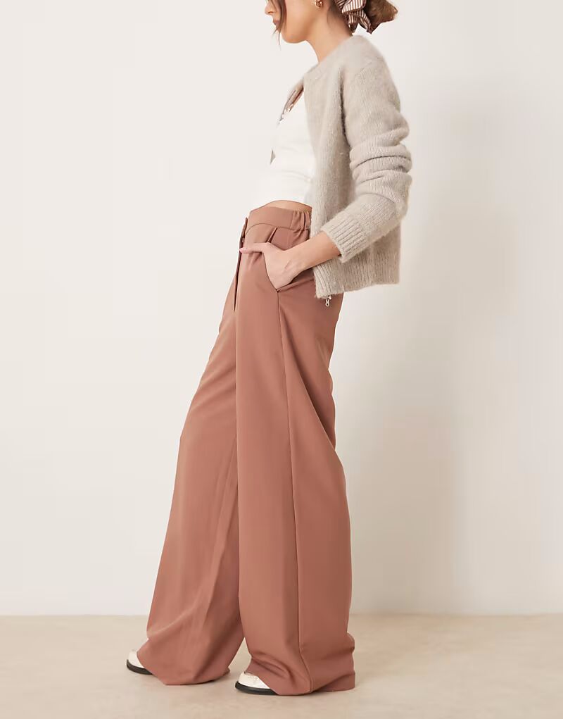 

ASOS DESIGN брюки свободного кроя прямого кроя абрикосового цвета