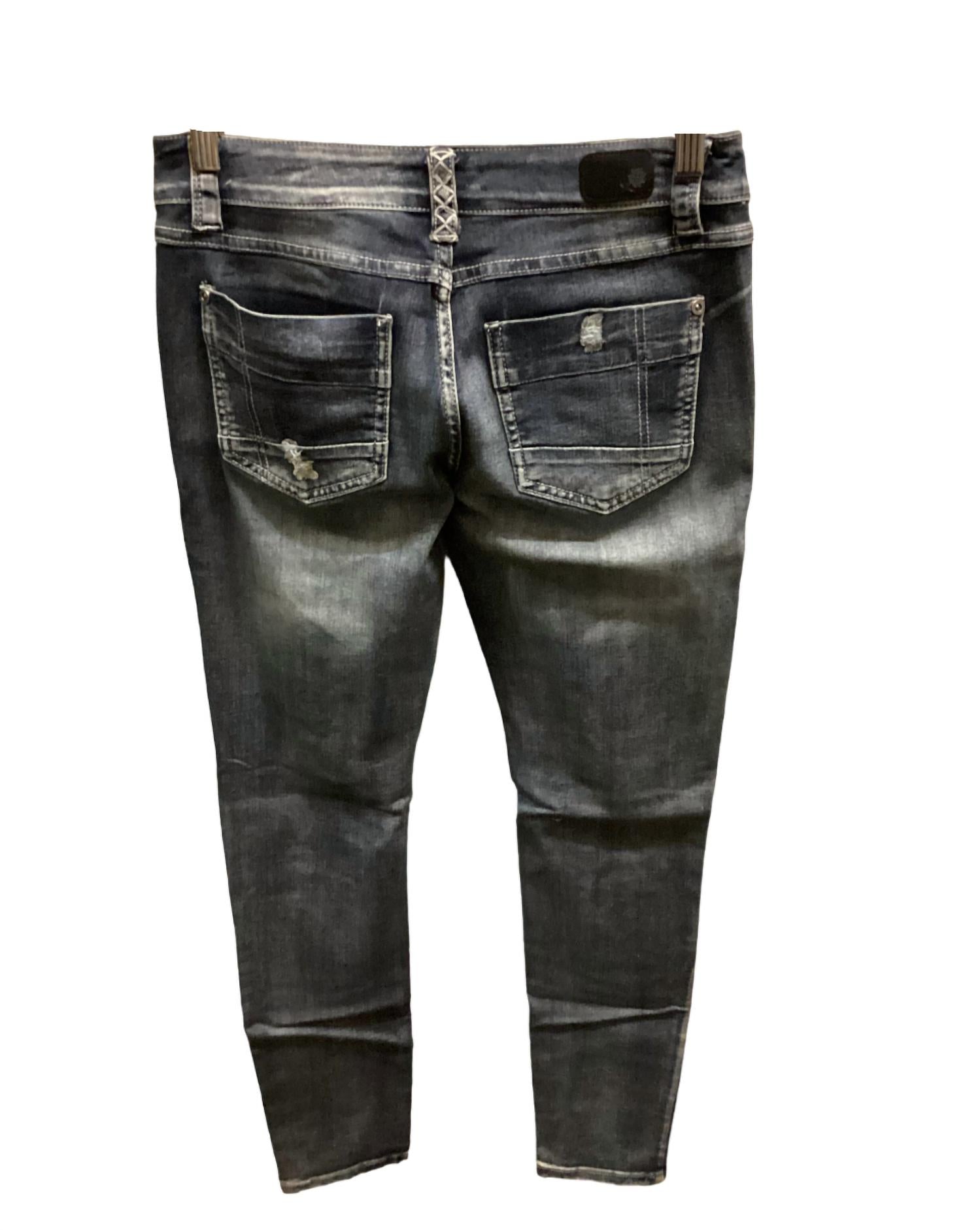 

Женские джинсы Mia Skinny Hurricane черного цвета с эффектом потертости Rubberband Stretch Jeans