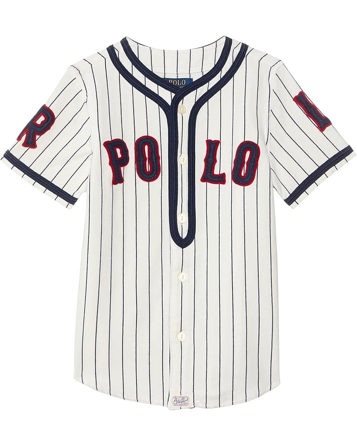 

Рубашка Polo Ralph Lauren Kids Logo Cotton Jersey Baseball Shirt, цвет Paper White Multi